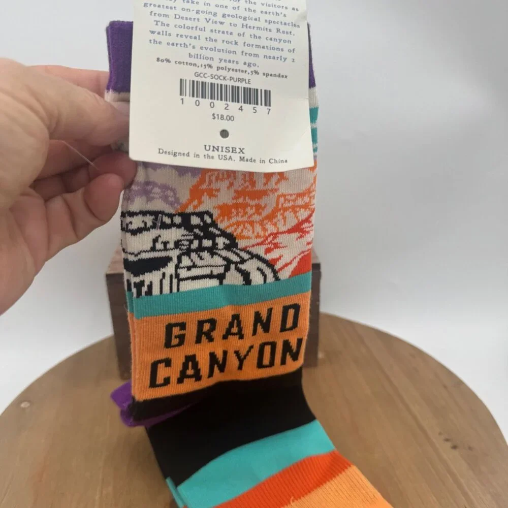 Grand Canyon Socks Black 8.5 - 11 New souvenir National park